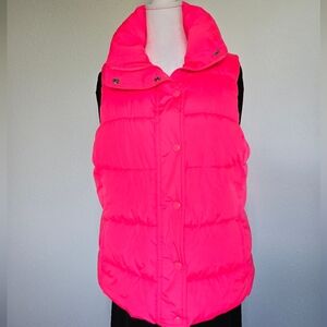 Old Navy Active Hot Pink Puffer Vest Womens Large